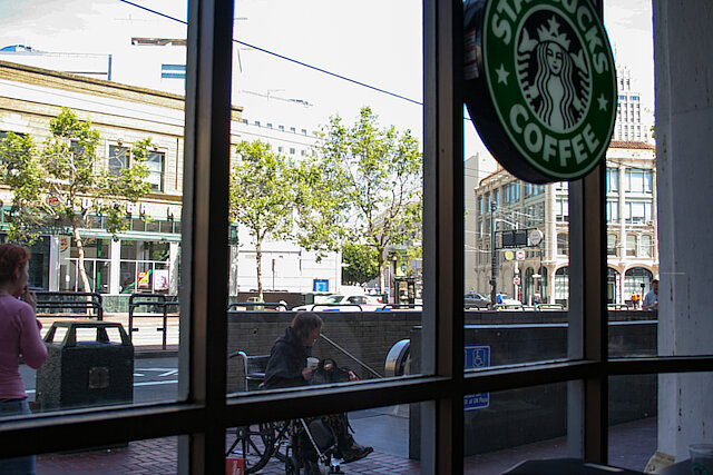 Early morning coffee at  Starbucks