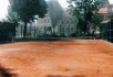 The fence of tennis court is broken...